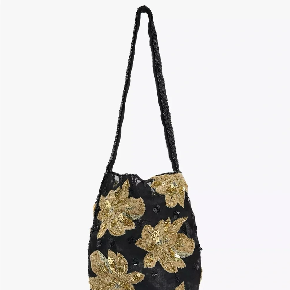 ZARA Floral Embroidery Bucket Bag!! NWT - Picture 1 of 12